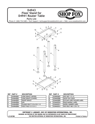 Part Diagram for D4943