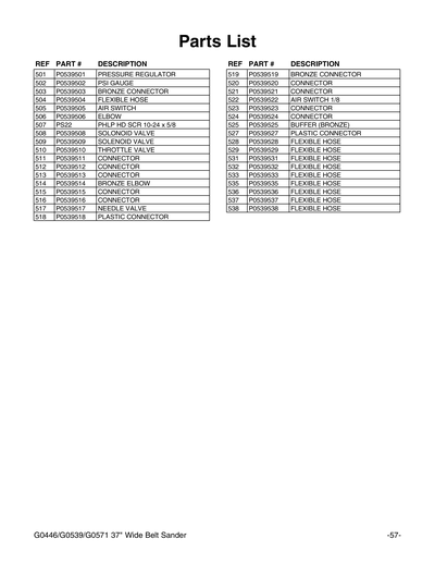 Part Diagram for G0446