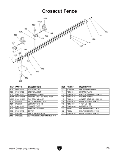 Part Diagram for G0451