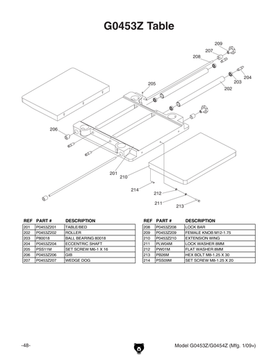 Part Diagram for G0453P