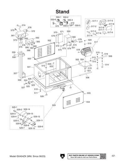 Parts for G0454ZX 20