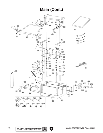Parts for G0458ZX 18