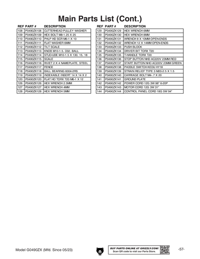 Part Diagram for G0490ZX