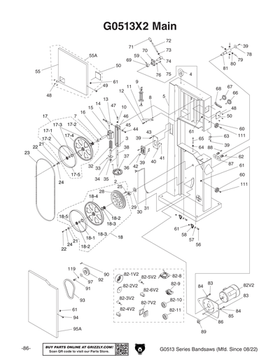Part Diagram for G0513A40