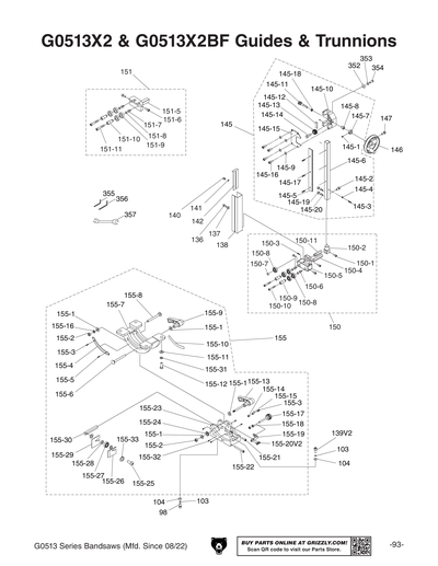 Part Diagram for G0513X2