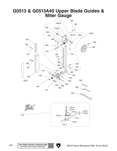 Part Diagram for G0513X2BF