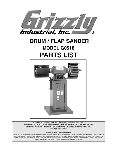 Part Diagram for G0518