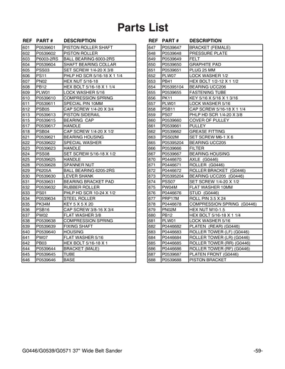 Part Diagram for G0539