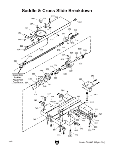 メリンダページ Parts for G0554Z 14
