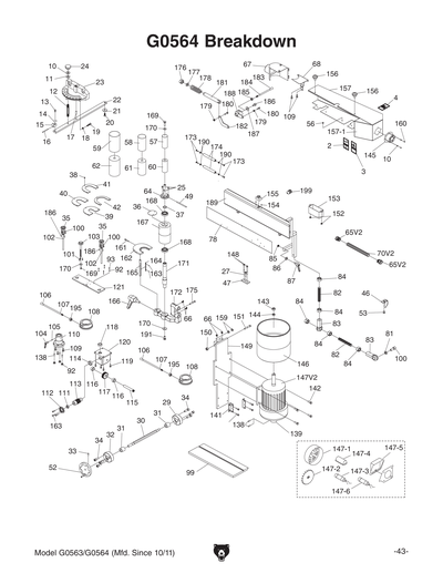 Parts for G0564 6