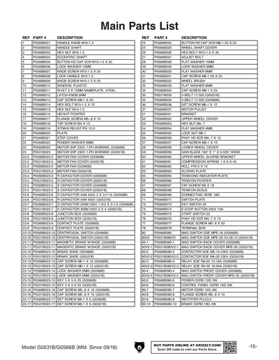 Part Diagram for G0566B