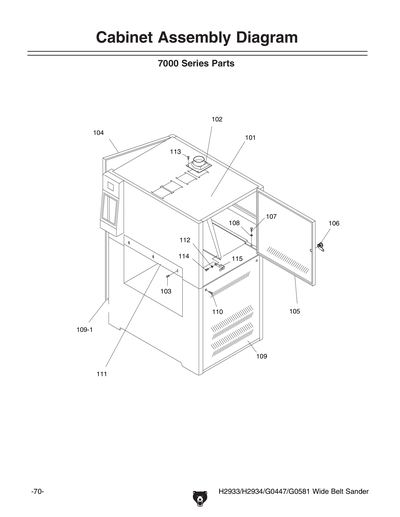 Parts for G0581 43