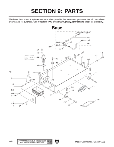 Part Diagram for G0592