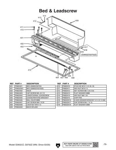 Part Diagram for G0602