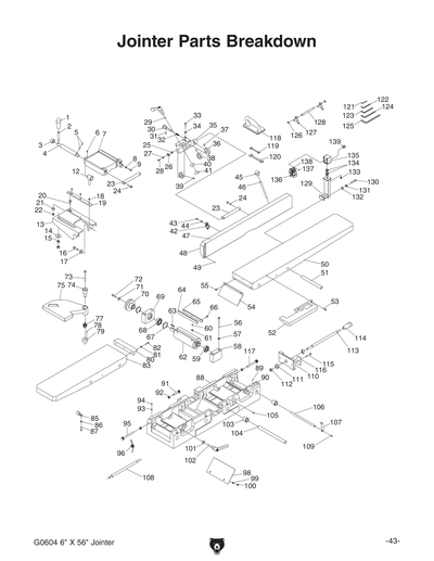 Part Diagram for G0604X
