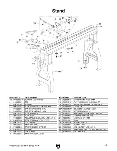 Part Diagram for G0632Z