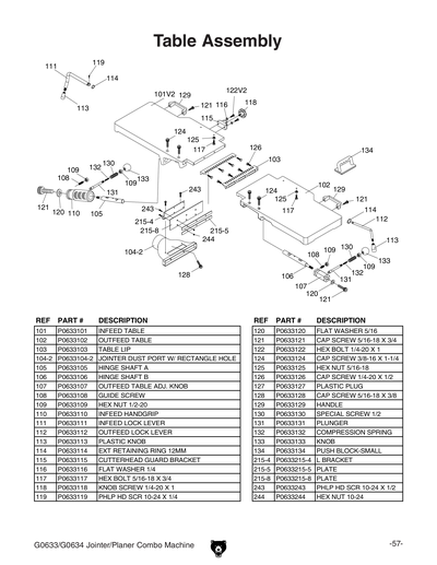 Part Diagram for G0633