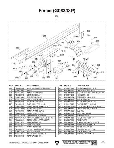 Part Diagram for G0634Z