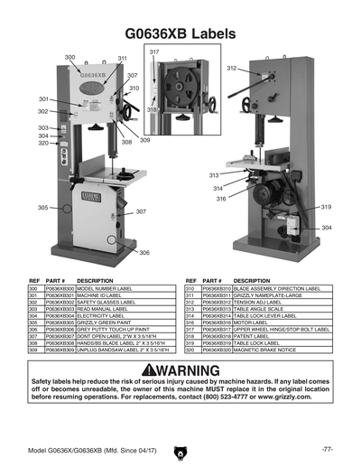 Part Diagram for G0636XB