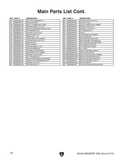 Part Diagram for G0638HEP