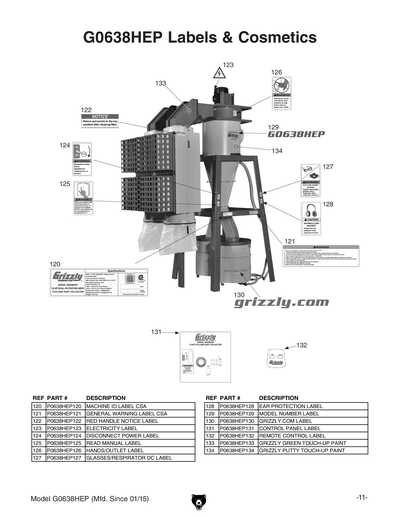 Part Diagram for G0638HEP