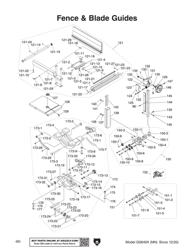Part Diagram for G0640X