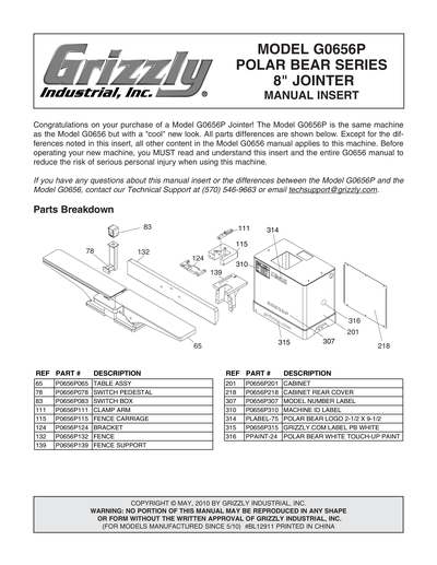 Part Diagram for G0656P
