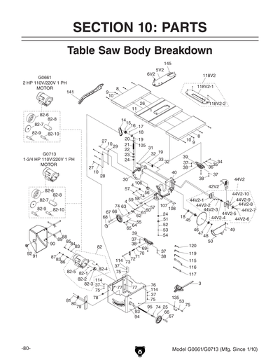 Part Diagram for G0661