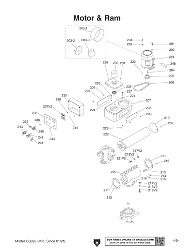 Part Diagram for G0695