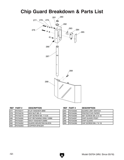 Part Diagram for G0704