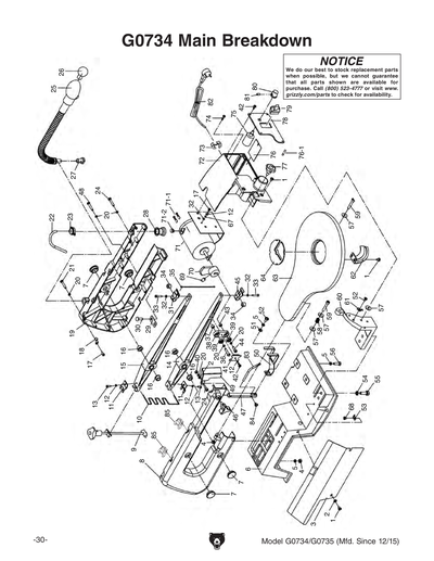 Part Diagram for G0734