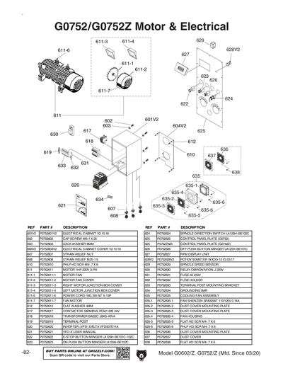 Part Diagram for G0752