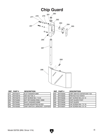 Part Diagram for G0759