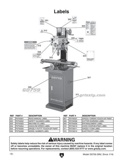 Part Diagram for G0759