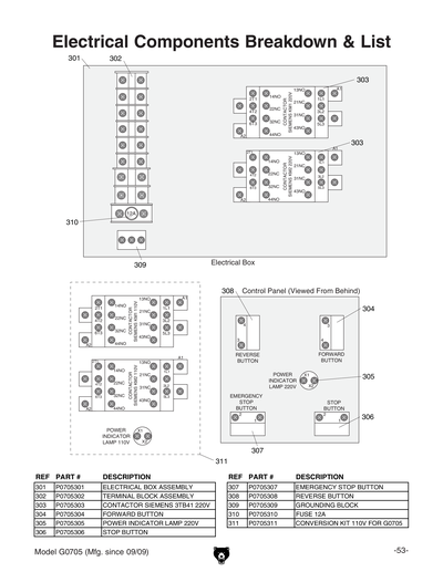 Parts for G0760 8