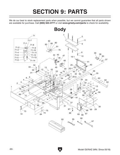 Part Diagram for G0764Z