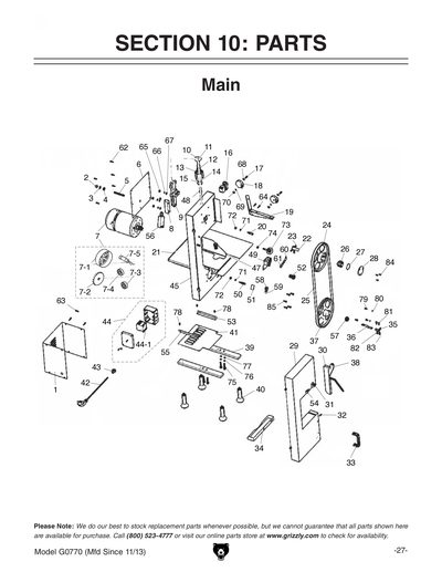 Part Diagram for G0770