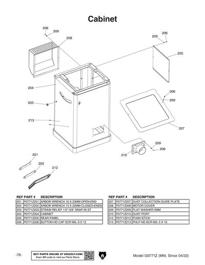 Part Diagram for G0771Z