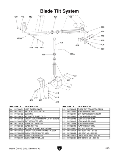 Part Diagram for G0772