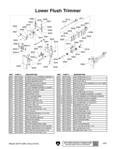 Part Diagram for G0774