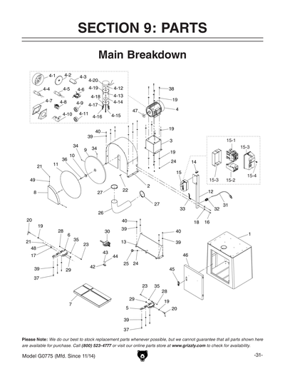 Part Diagram for G0775