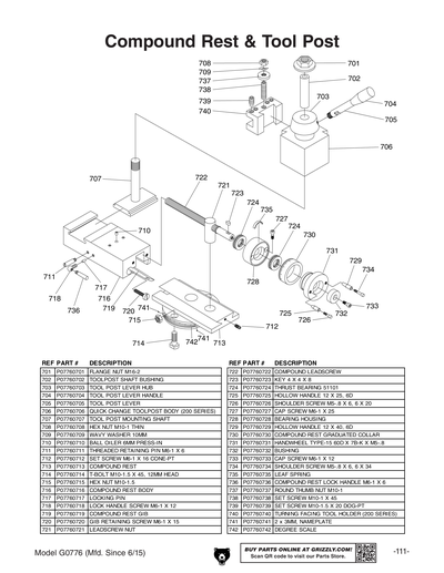 Part Diagram for G0776