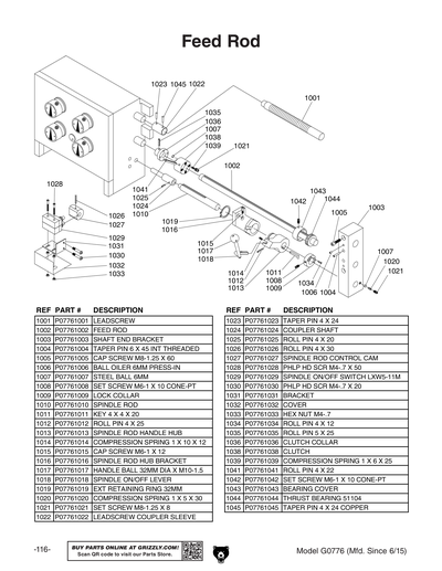 Part Diagram for G0776