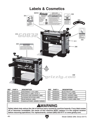 Part Diagram for G0832