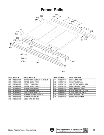 Part Diagram for G0833P
