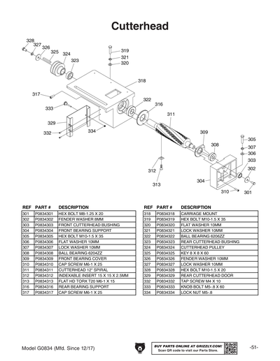 Part Diagram for G0834