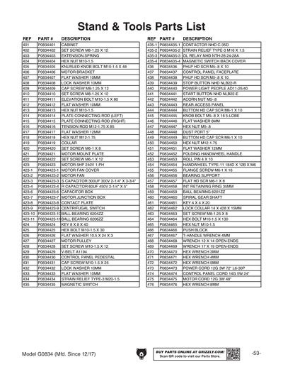 Part Diagram for G0834
