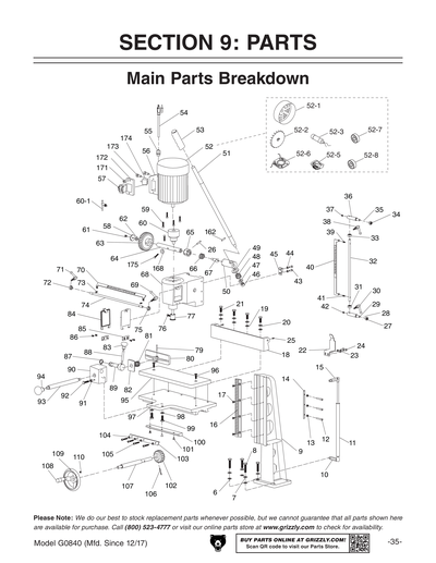 Part Diagram for G0840