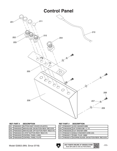 Part Diagram for G0853
