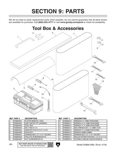 Part Diagram for G0866